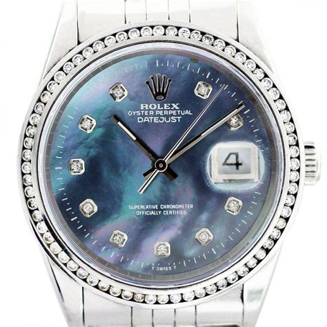 rolex datejust 16220 mother of pearl dial diamond bezel watch|rolex 16220 datejust.